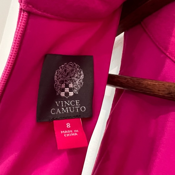 Vince Camuto NWT Sleeveless Ruffled High-Neck Jumpsuit in Pink Fuscia Belted, 8 - Picture 15 of 16